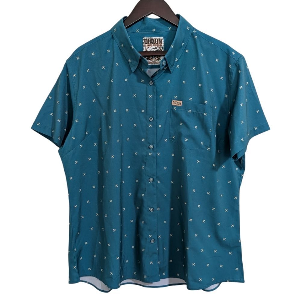 Dixxon Flannel Co. Teal "The Cook" D-Lite Short Sleeve Shirt 2XL